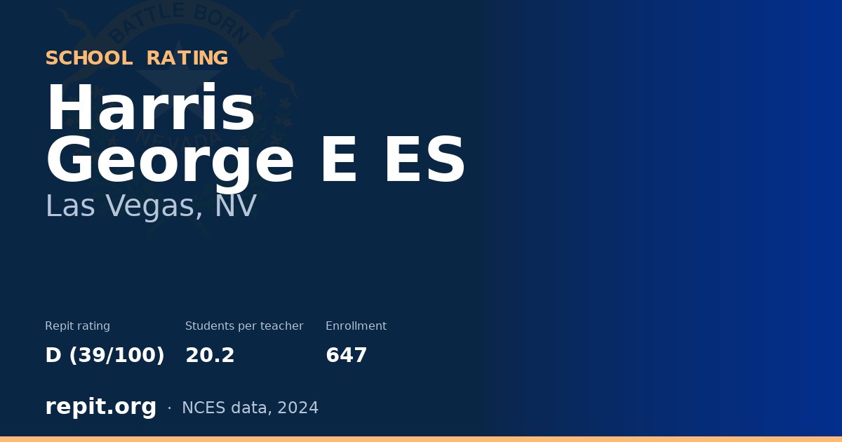 Harris George E ES, Las Vegas, NV — Repit school rating D (39/100)