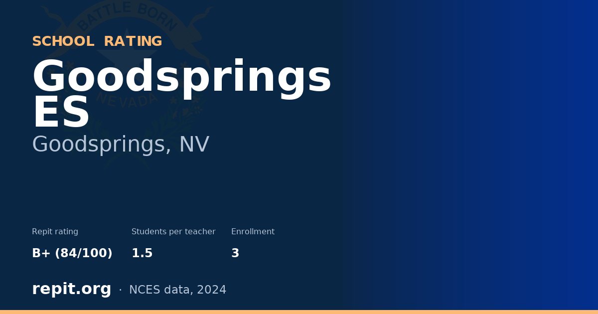 Goodsprings ES, Goodsprings, NV — Repit school rating B+ (84/100)