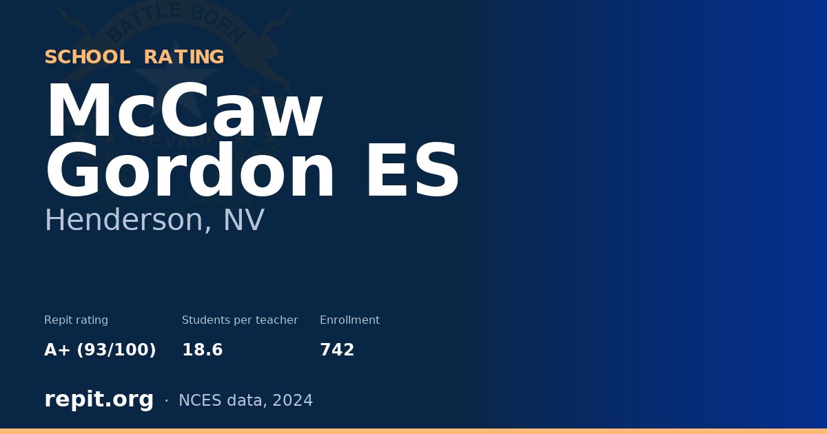 McCaw Gordon ES, Henderson, NV — Repit school rating A+ (93/100)