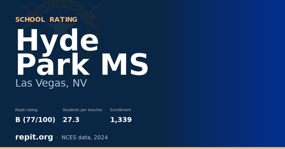 Hyde Park MS, Las Vegas, NV — Repit school rating B (77/100)
