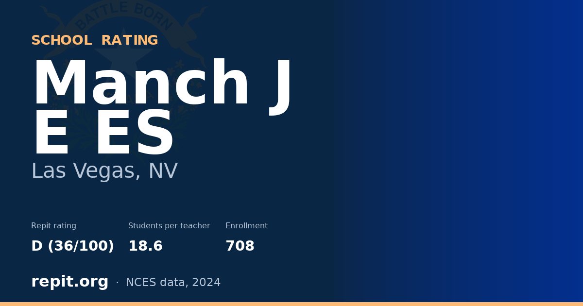 Manch J E ES, Las Vegas, NV — Repit school rating D (36/100)