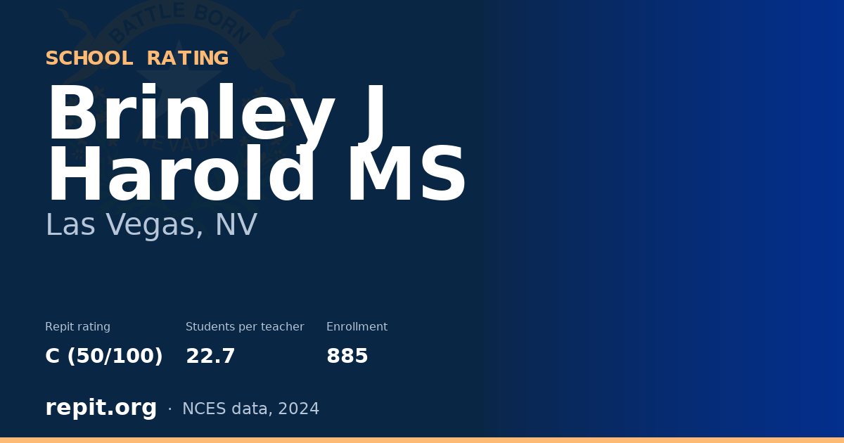 Brinley J Harold MS, Las Vegas, NV — Repit school rating C (50/100)