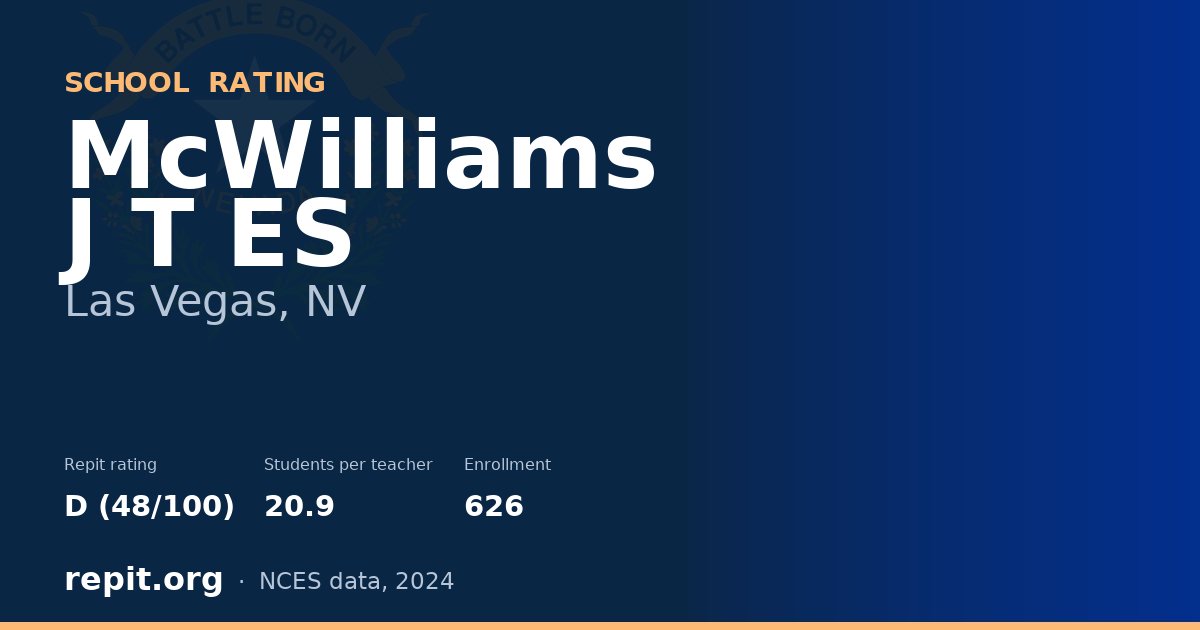 McWilliams J T ES, Las Vegas, NV — Repit school rating D (48/100)