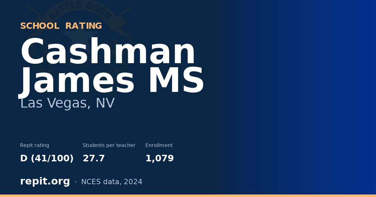 Cashman James MS, Las Vegas, NV — Repit school rating D (41/100)