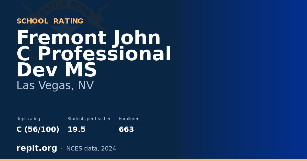 Fremont John C Professional Dev MS, Las Vegas, NV — Repit school rating C (56/100)