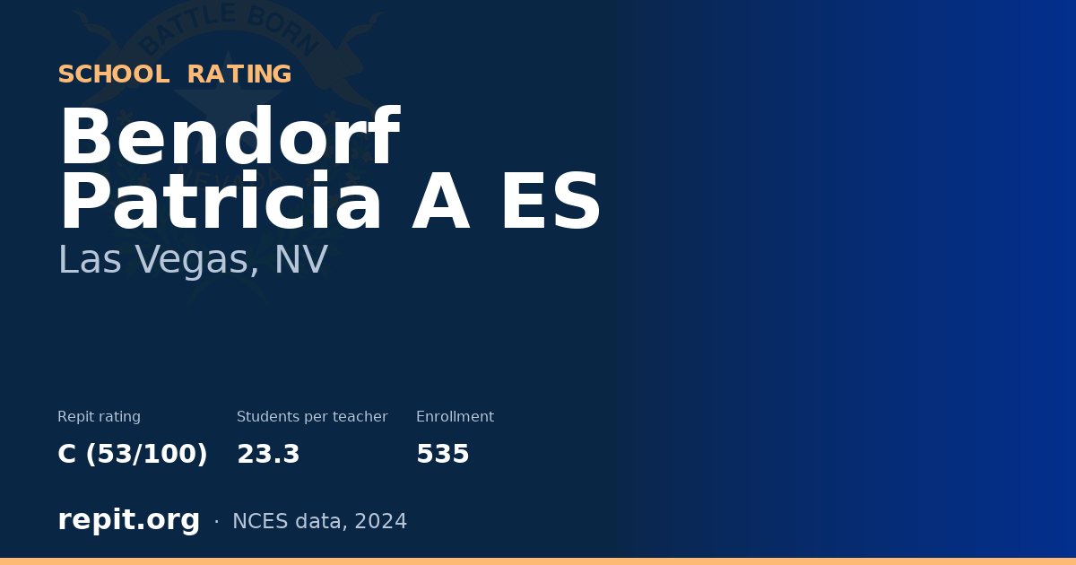 Bendorf Patricia A ES, Las Vegas, NV — Repit school rating C (53/100)