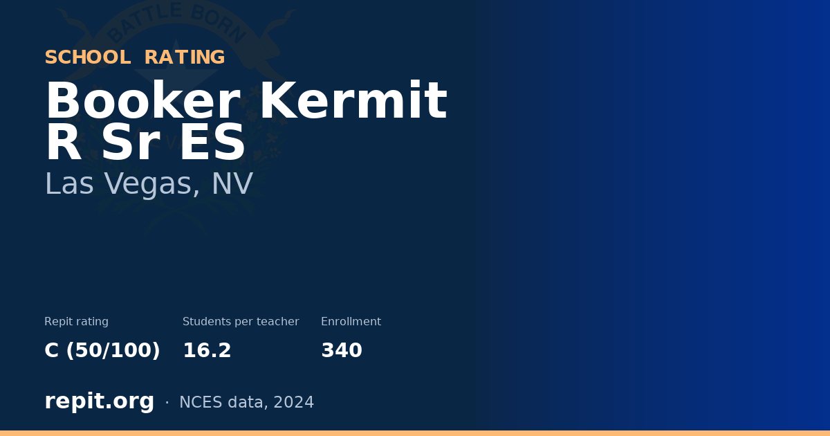 Booker Kermit R Sr ES, Las Vegas, NV — Repit school rating C (50/100)