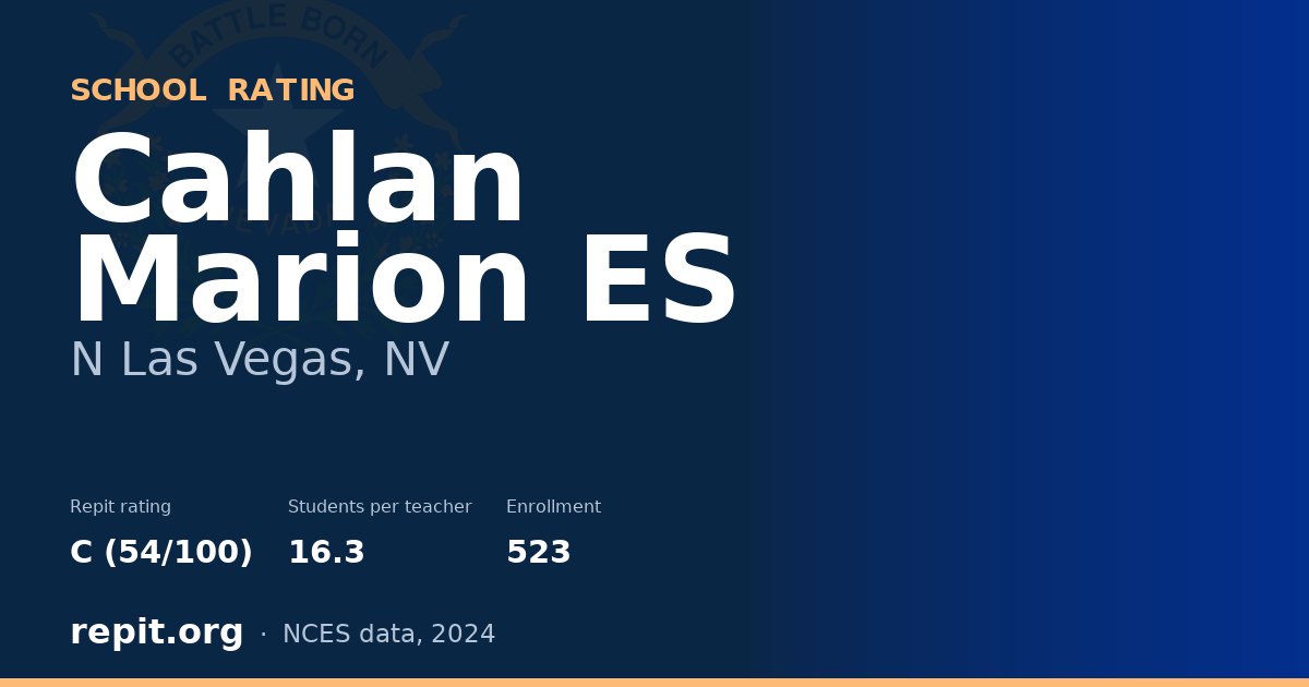 Cahlan Marion ES, N Las Vegas, NV — Repit school rating C (54/100)