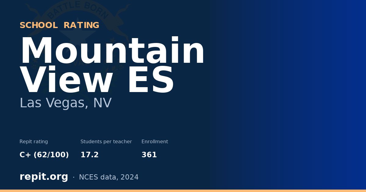 Mountain View ES, Las Vegas, NV — Repit school rating C+ (62/100)