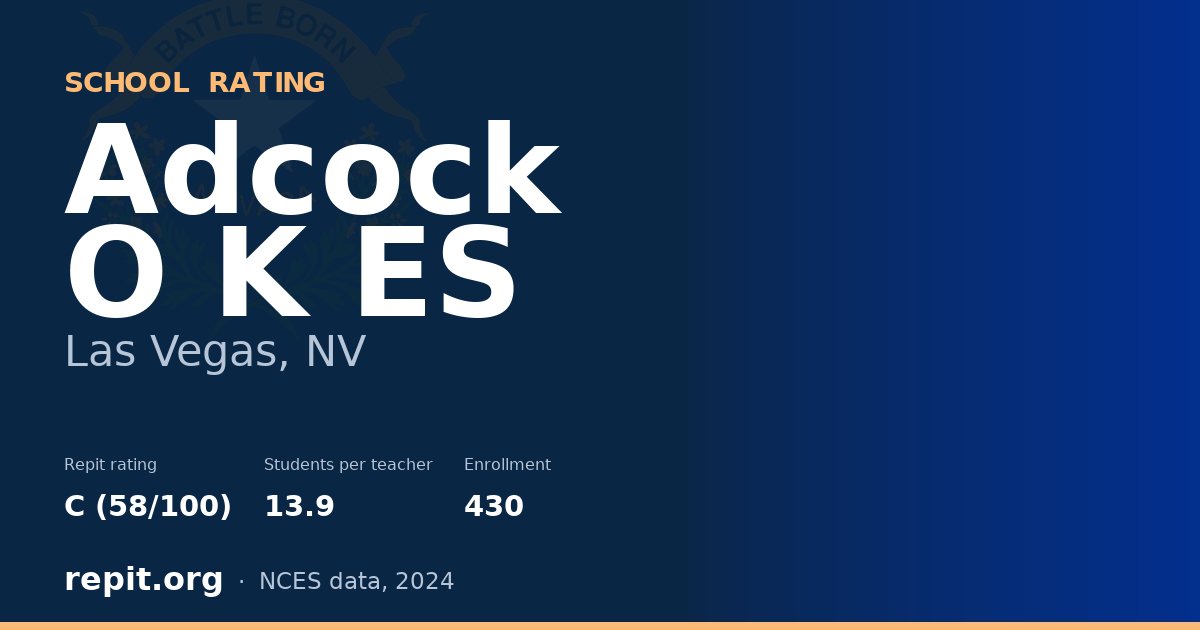 Adcock O K ES, Las Vegas, NV — Repit school rating C (58/100)