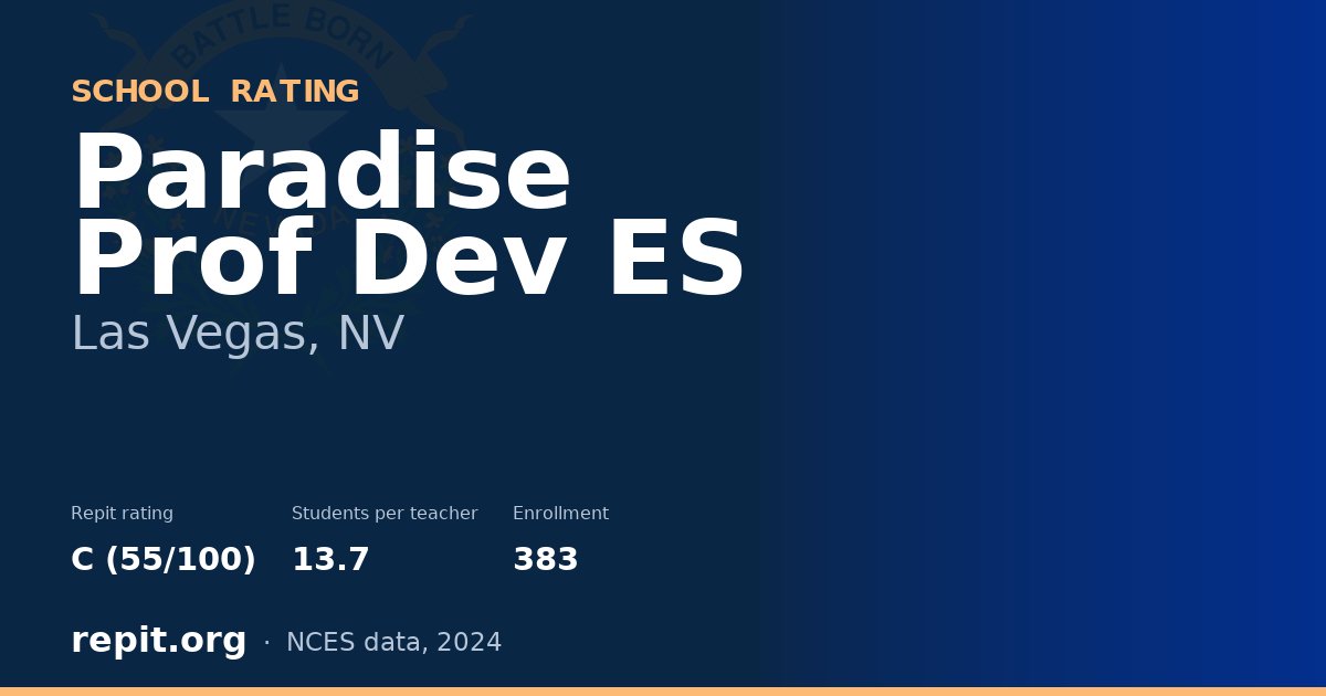 Paradise Prof Dev ES, Las Vegas, NV — Repit school rating C (55/100)