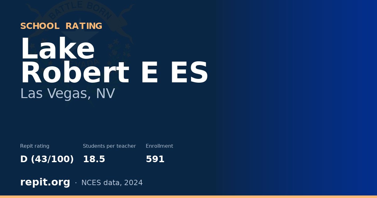 Lake Robert E ES, Las Vegas, NV — Repit school rating D (43/100)