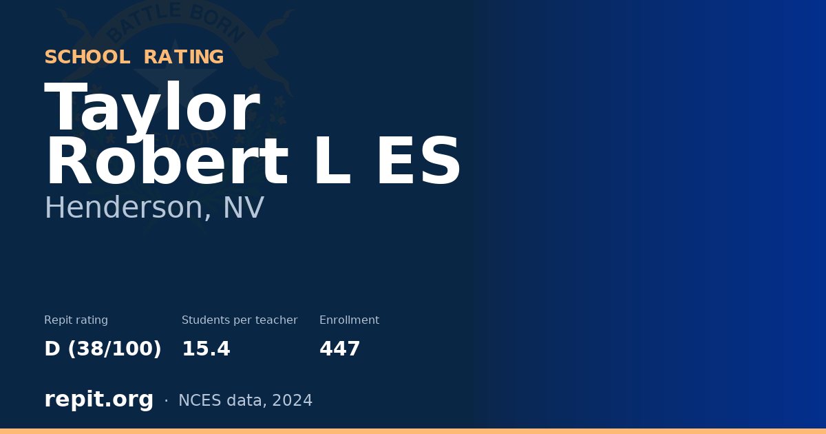 Taylor Robert L ES, Henderson, NV — Repit school rating D (38/100)