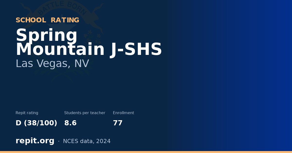 Spring Mountain J-SHS, Las Vegas, NV — Repit school rating D (38/100)