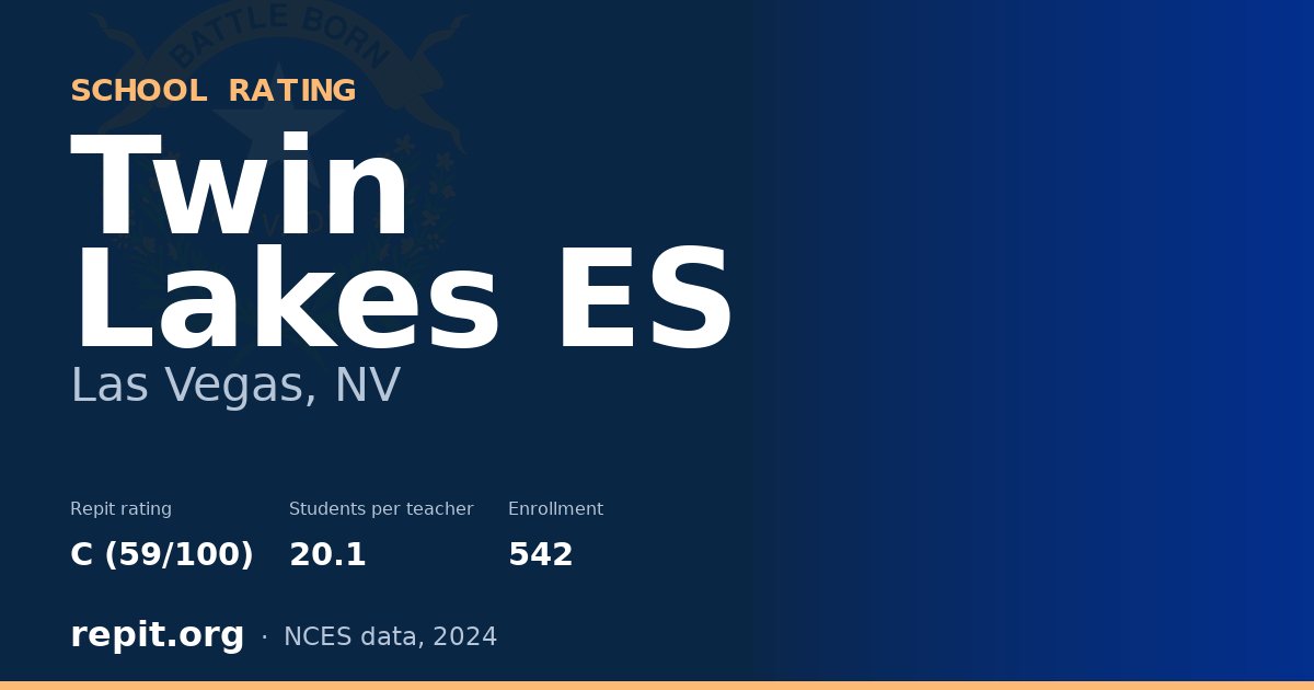 Twin Lakes ES, Las Vegas, NV — Repit school rating C (59/100)
