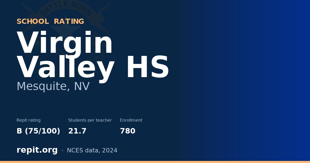 Virgin Valley HS, Mesquite, NV — Repit school rating B (75/100)