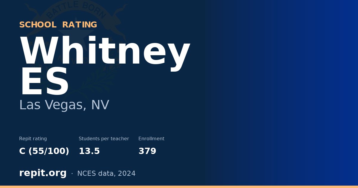 Whitney ES, Las Vegas, NV — Repit school rating C (55/100)