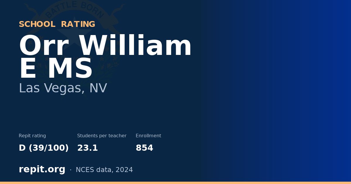 Orr William E MS, Las Vegas, NV — Repit school rating D (39/100)