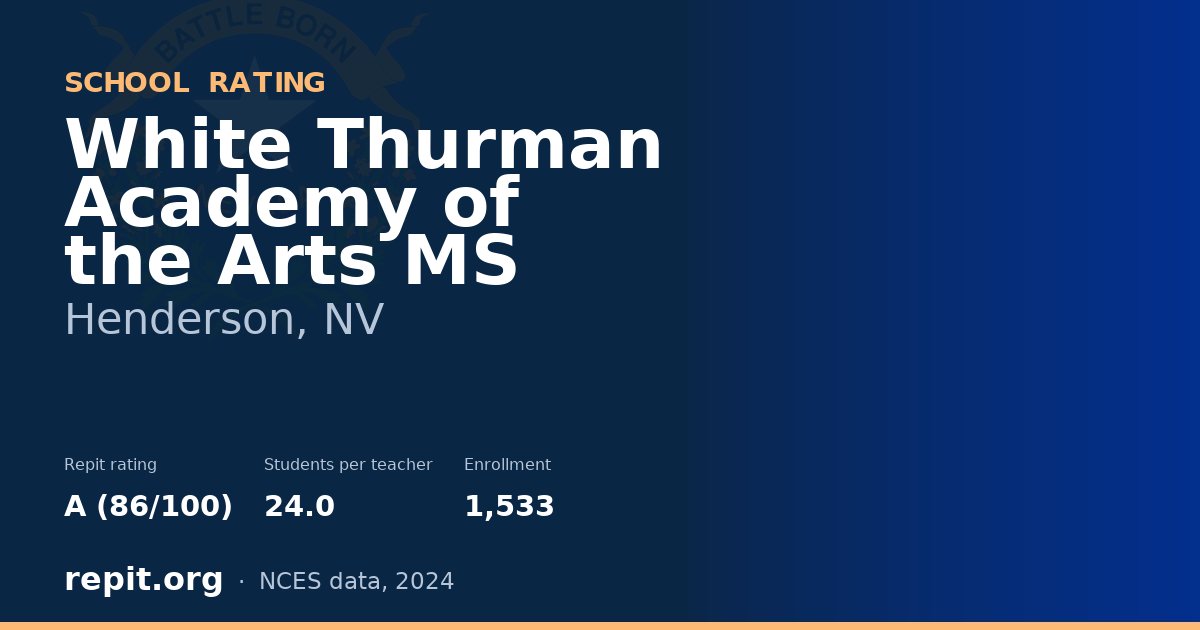 White Thurman Academy of the Arts MS, Henderson, NV — Repit school rating A (86/100)
