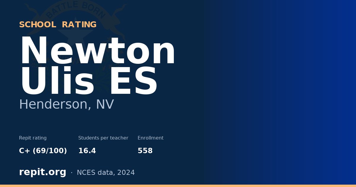 Newton Ulis ES, Henderson, NV — Repit school rating C+ (69/100)