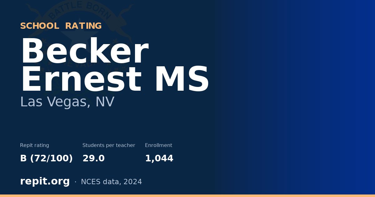 Becker Ernest MS, Las Vegas, NV — Repit school rating B (72/100)