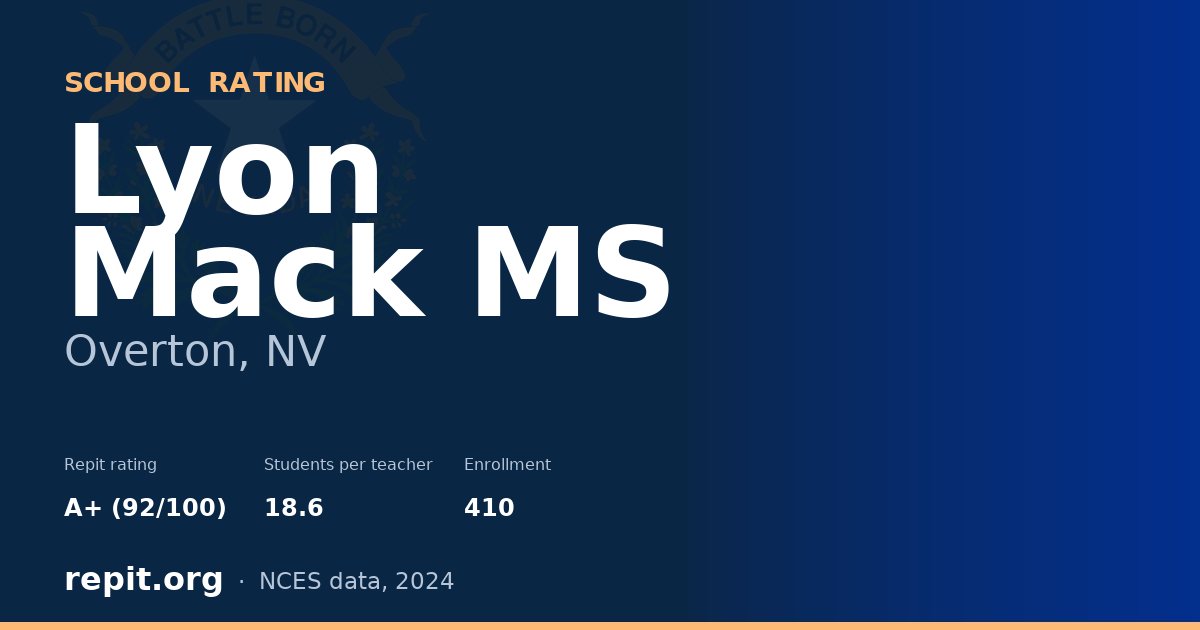 Lyon Mack MS, Overton, NV — Repit school rating A+ (92/100)