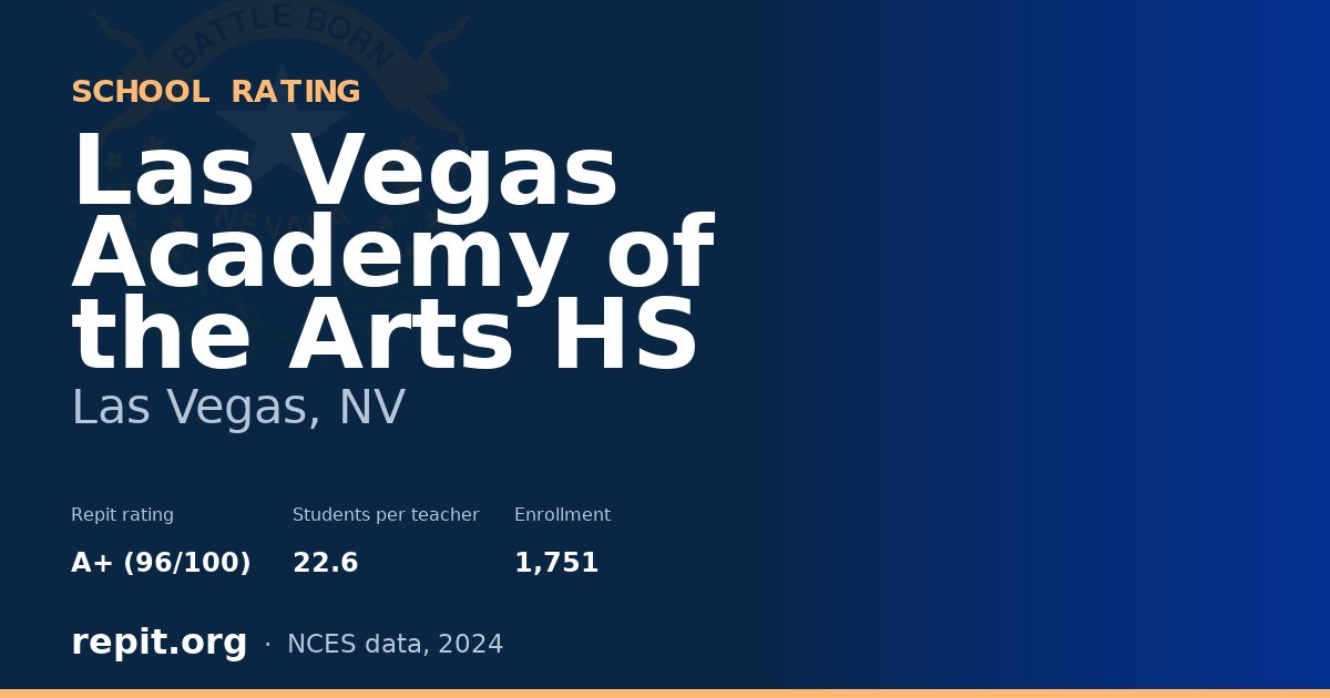 Las Vegas Academy of the Arts HS, Las Vegas, NV — Repit school rating A+ (96/100)