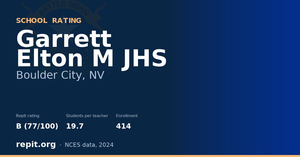 Garrett Elton M JHS, Boulder City, NV — Repit school rating B (77/100)