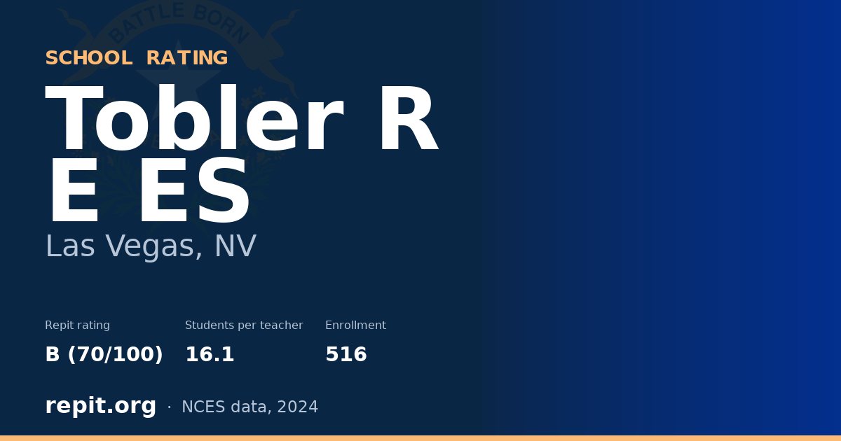 Tobler R E ES, Las Vegas, NV — Repit school rating B (70/100)