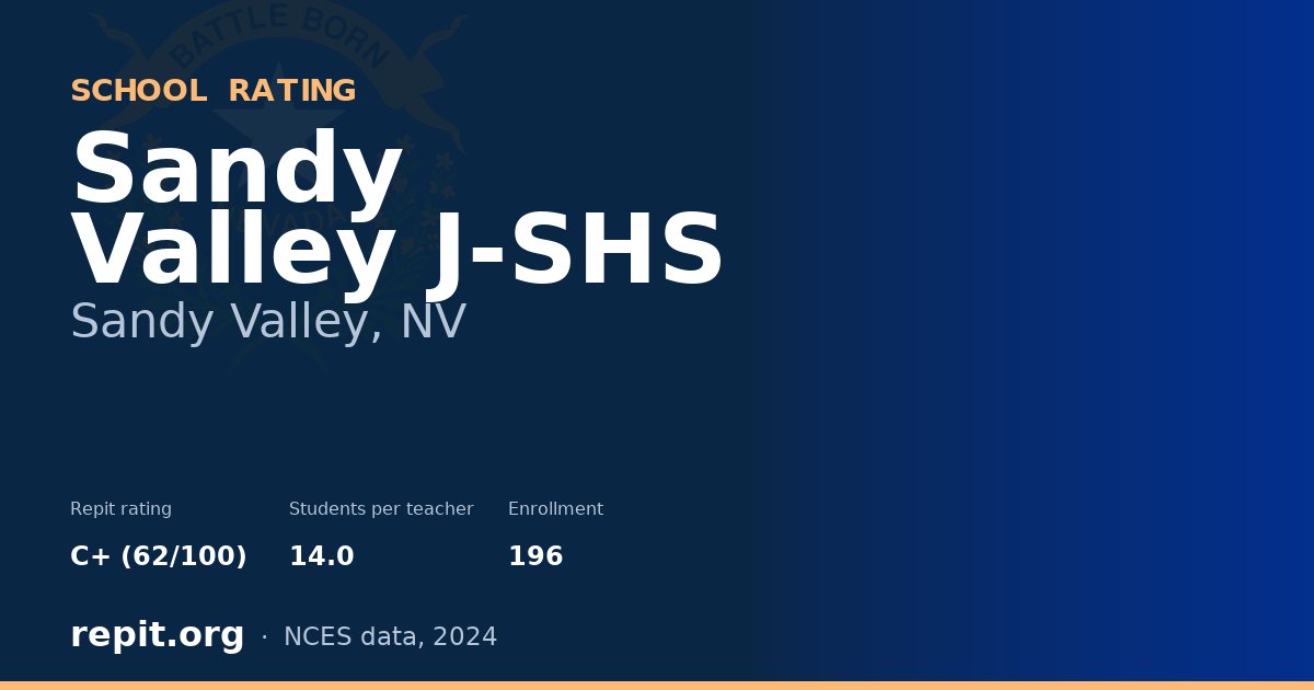 Sandy Valley J-SHS, Sandy Valley, NV — Repit school rating C+ (62/100)