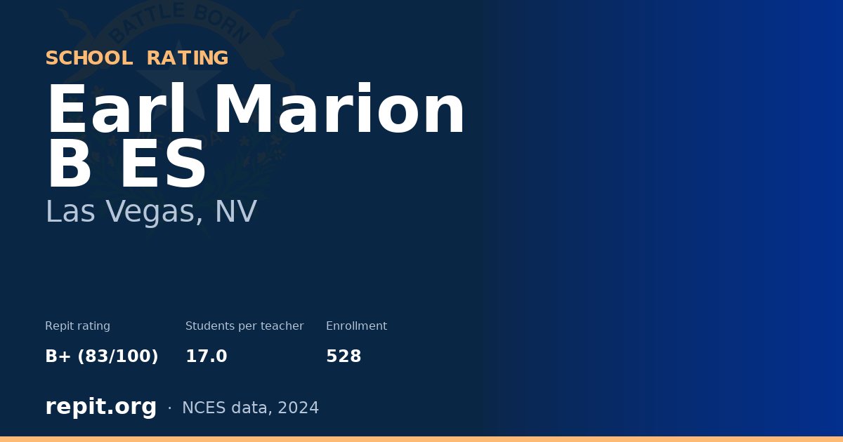 Earl Marion B ES, Las Vegas, NV — Repit school rating B+ (83/100)