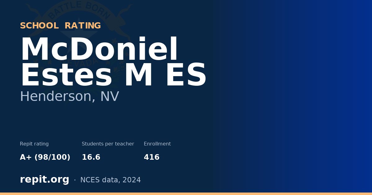 McDoniel Estes M ES, Henderson, NV — Repit school rating A+ (98/100)