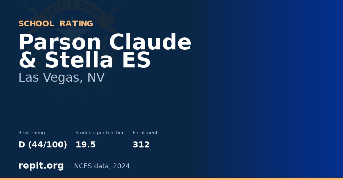 Parson Claude & Stella ES, Las Vegas, NV — Repit school rating D (44/100)