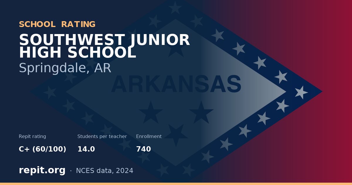 SOUTHWEST JUNIOR HIGH SCHOOL, Springdale, AR — Repit school rating C+ (60/100)