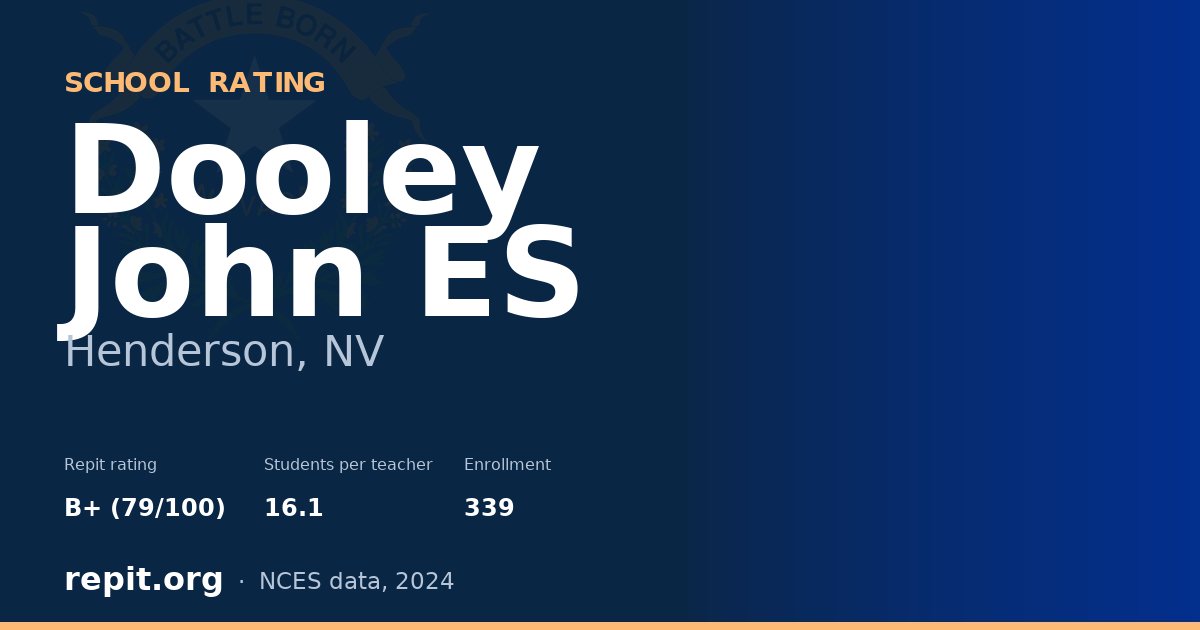 Dooley John ES, Henderson, NV — Repit school rating B+ (79/100)