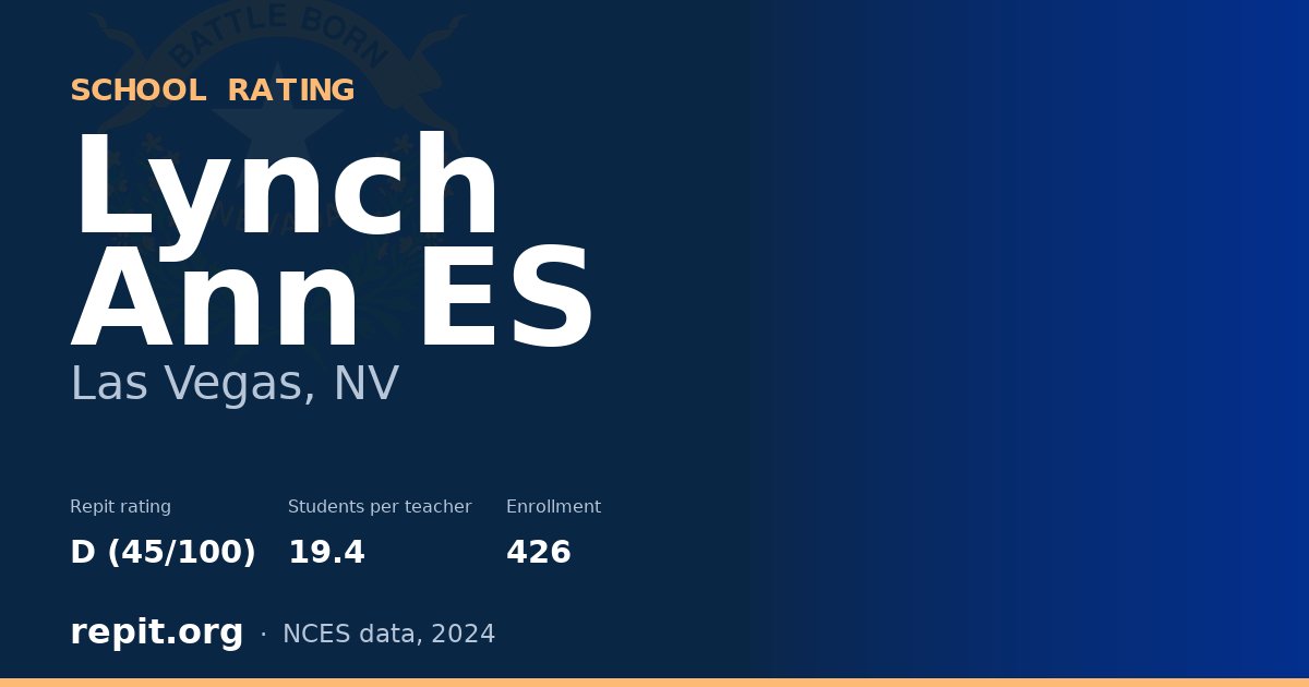 Lynch Ann ES, Las Vegas, NV — Repit school rating D (45/100)