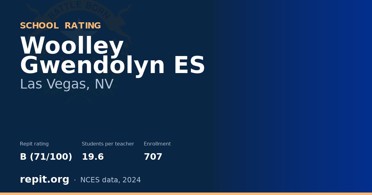 Woolley Gwendolyn ES, Las Vegas, NV — Repit school rating B (71/100)