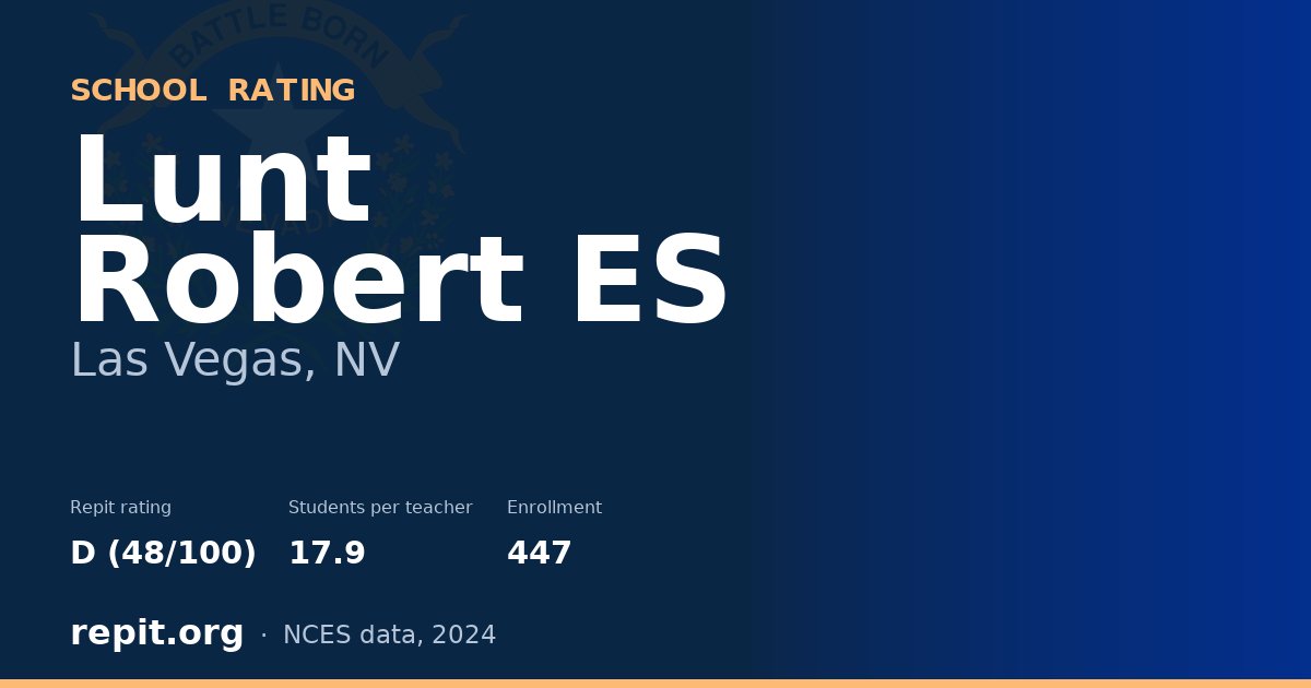 Lunt Robert ES, Las Vegas, NV — Repit school rating D (48/100)
