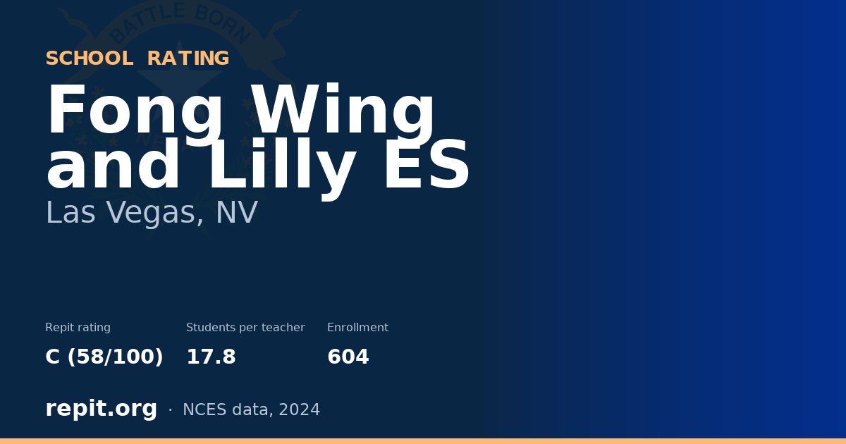 Fong Wing and Lilly ES, Las Vegas, NV — Repit school rating C (58/100)