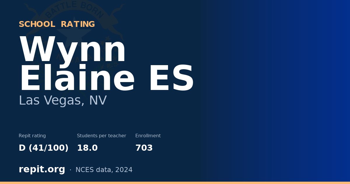 Wynn Elaine ES, Las Vegas, NV — Repit school rating D (41/100)
