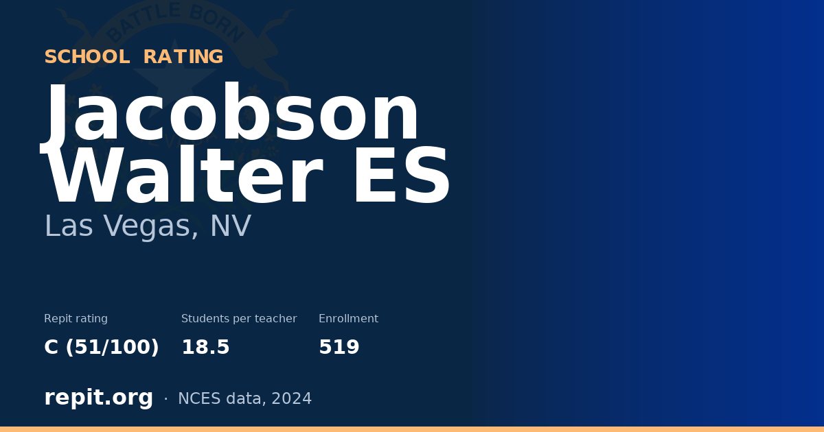 Jacobson Walter ES, Las Vegas, NV — Repit school rating C (51/100)