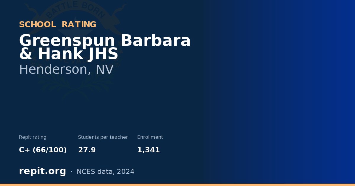 Greenspun Barbara & Hank JHS, Henderson, NV — Repit school rating C+ (66/100)