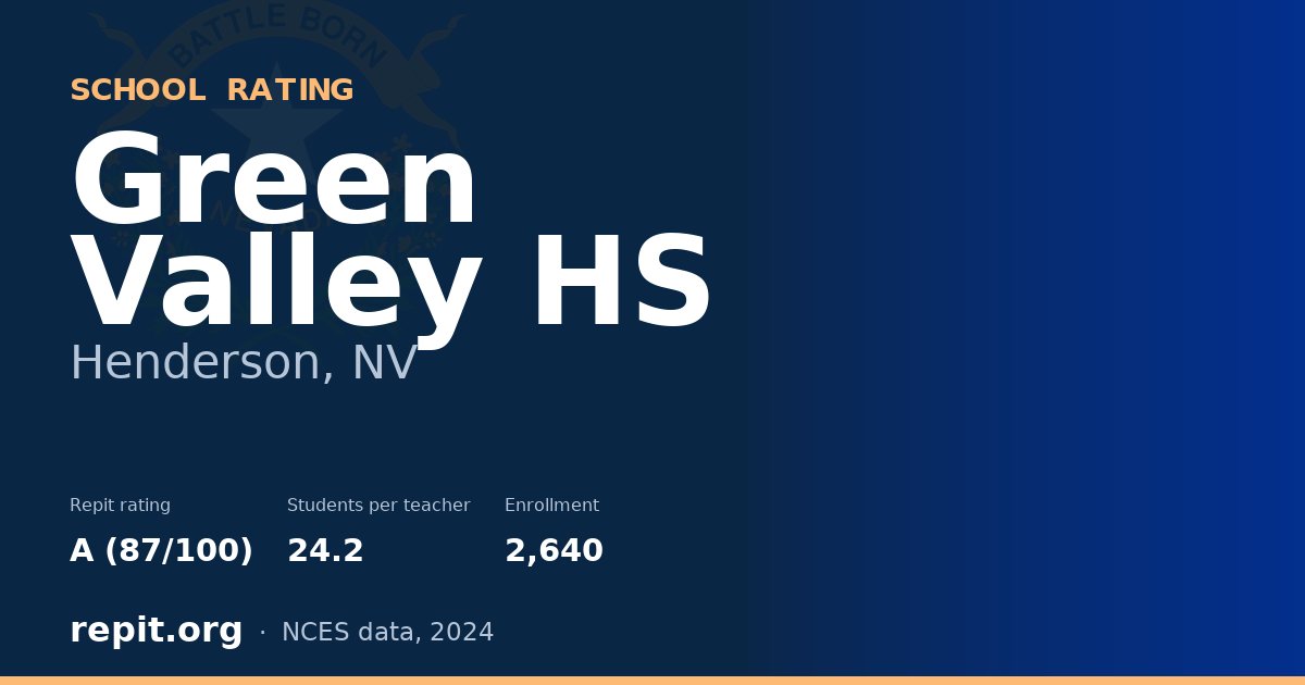 Green Valley HS, Henderson, NV — Repit school rating A (87/100)