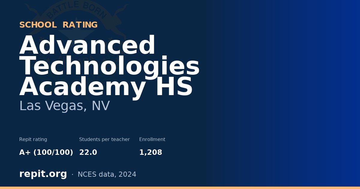 Advanced Technologies Academy HS, Las Vegas, NV — Repit school rating A+ (100/100)
