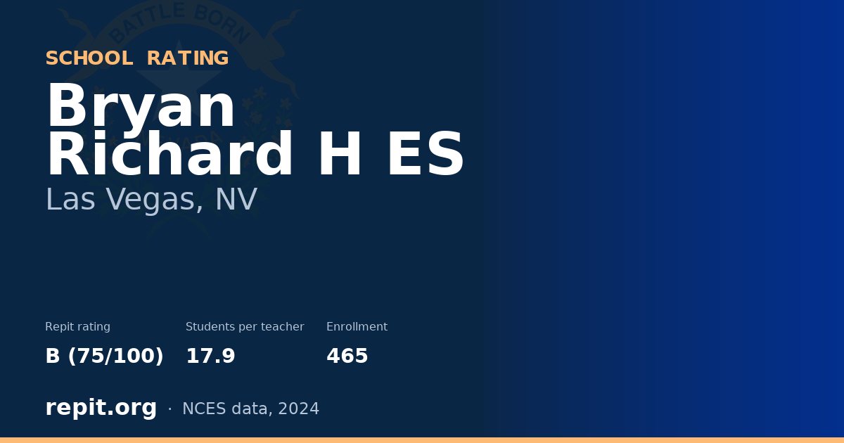 Bryan Richard H ES, Las Vegas, NV — Repit school rating B (75/100)