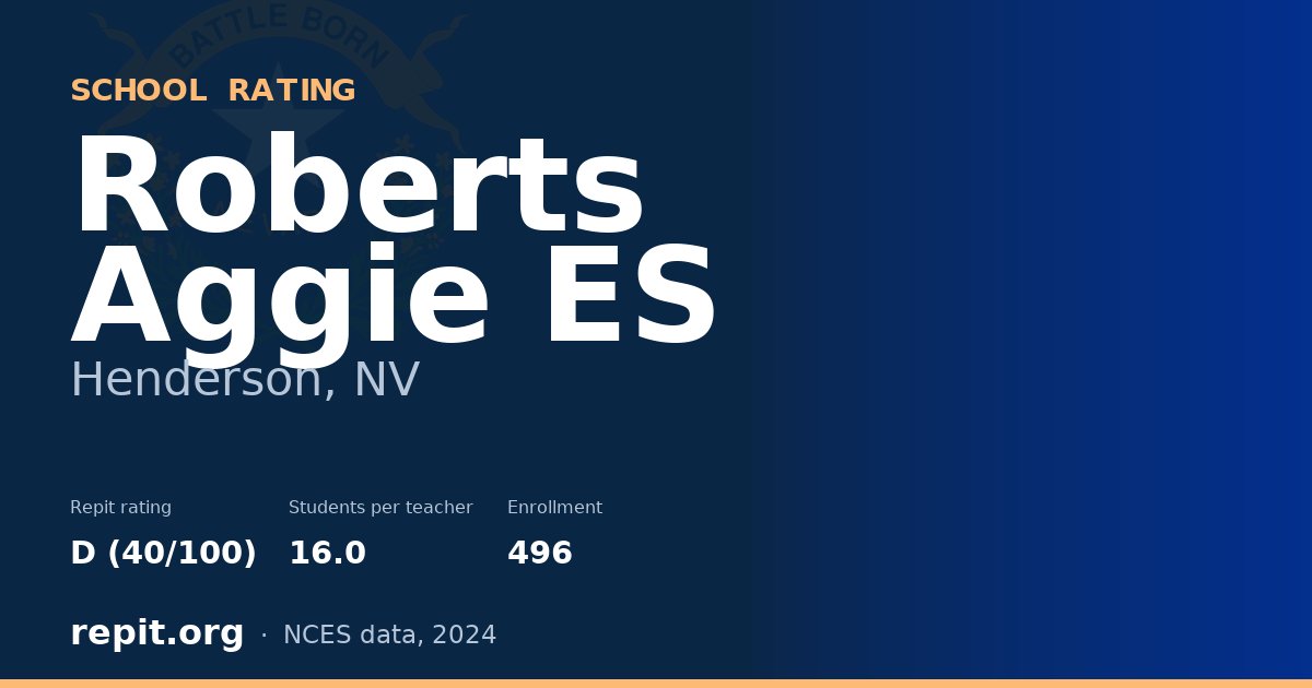 Roberts Aggie ES, Henderson, NV — Repit school rating D (40/100)