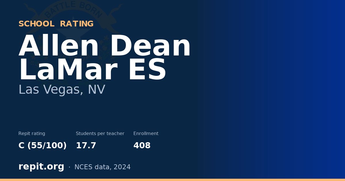 Allen Dean LaMar ES, Las Vegas, NV — Repit school rating C (55/100)