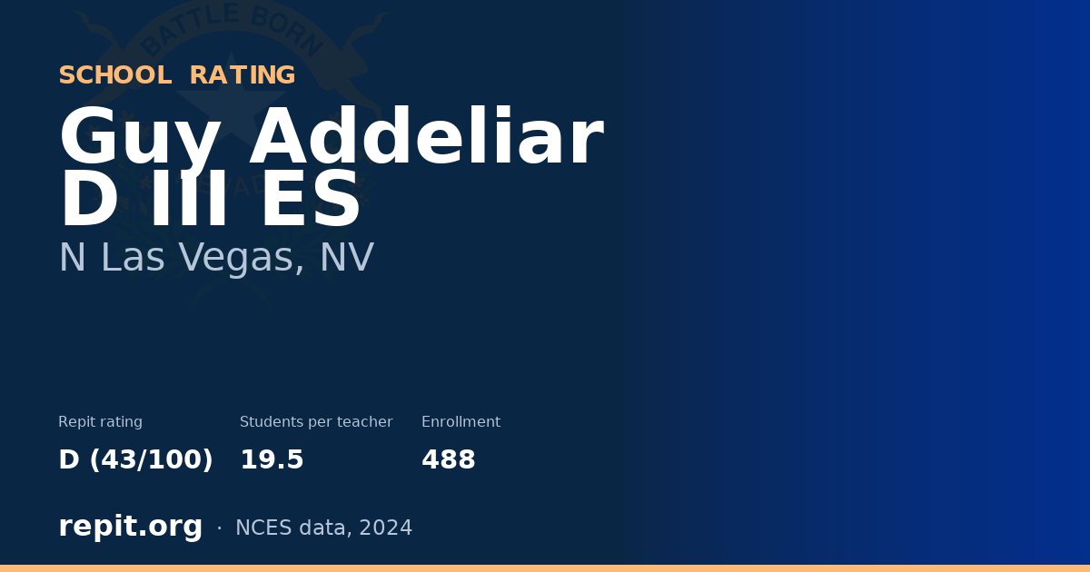 Guy Addeliar D III ES, N Las Vegas, NV — Repit school rating D (43/100)