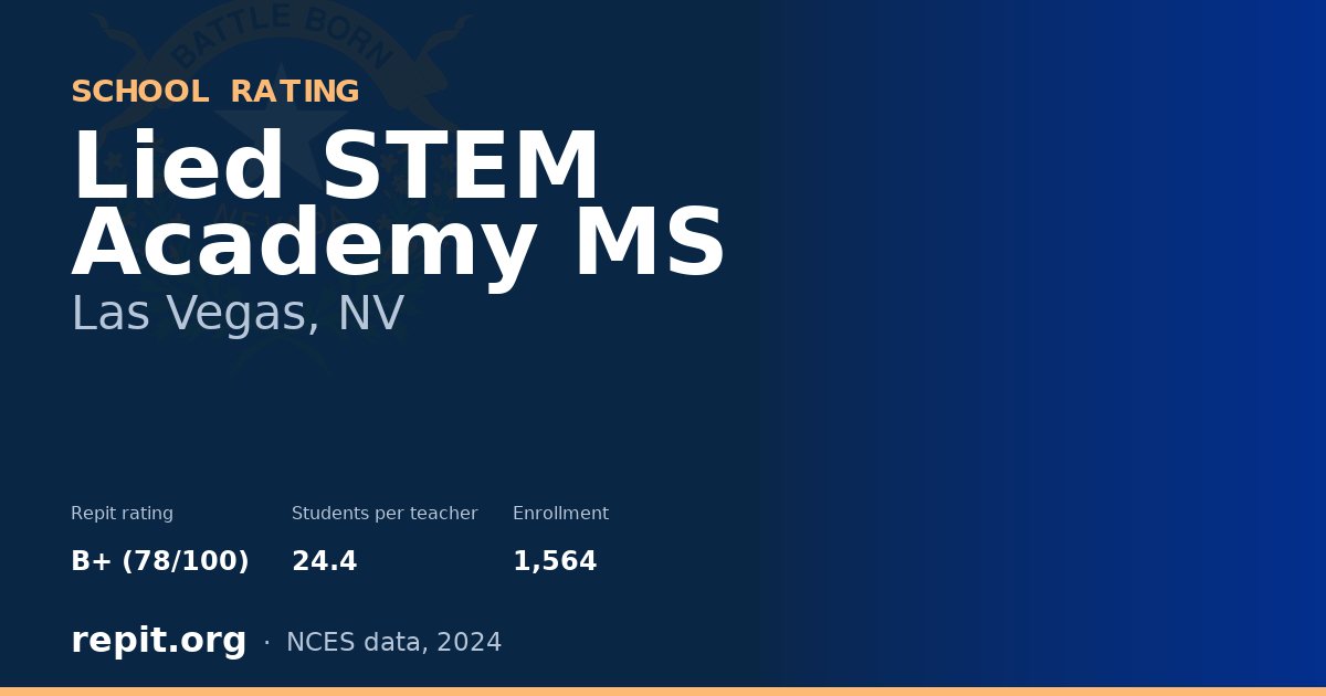 Lied STEM Academy MS, Las Vegas, NV — Repit school rating B+ (78/100)