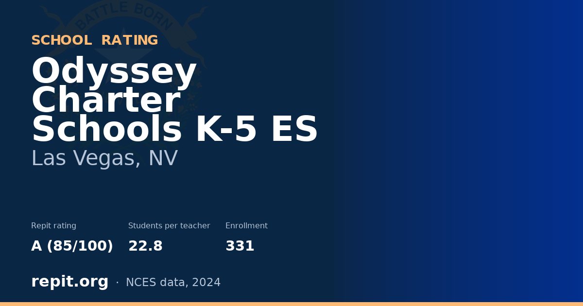 Odyssey Charter Schools K-5 ES, Las Vegas, NV — Repit school rating A (85/100)